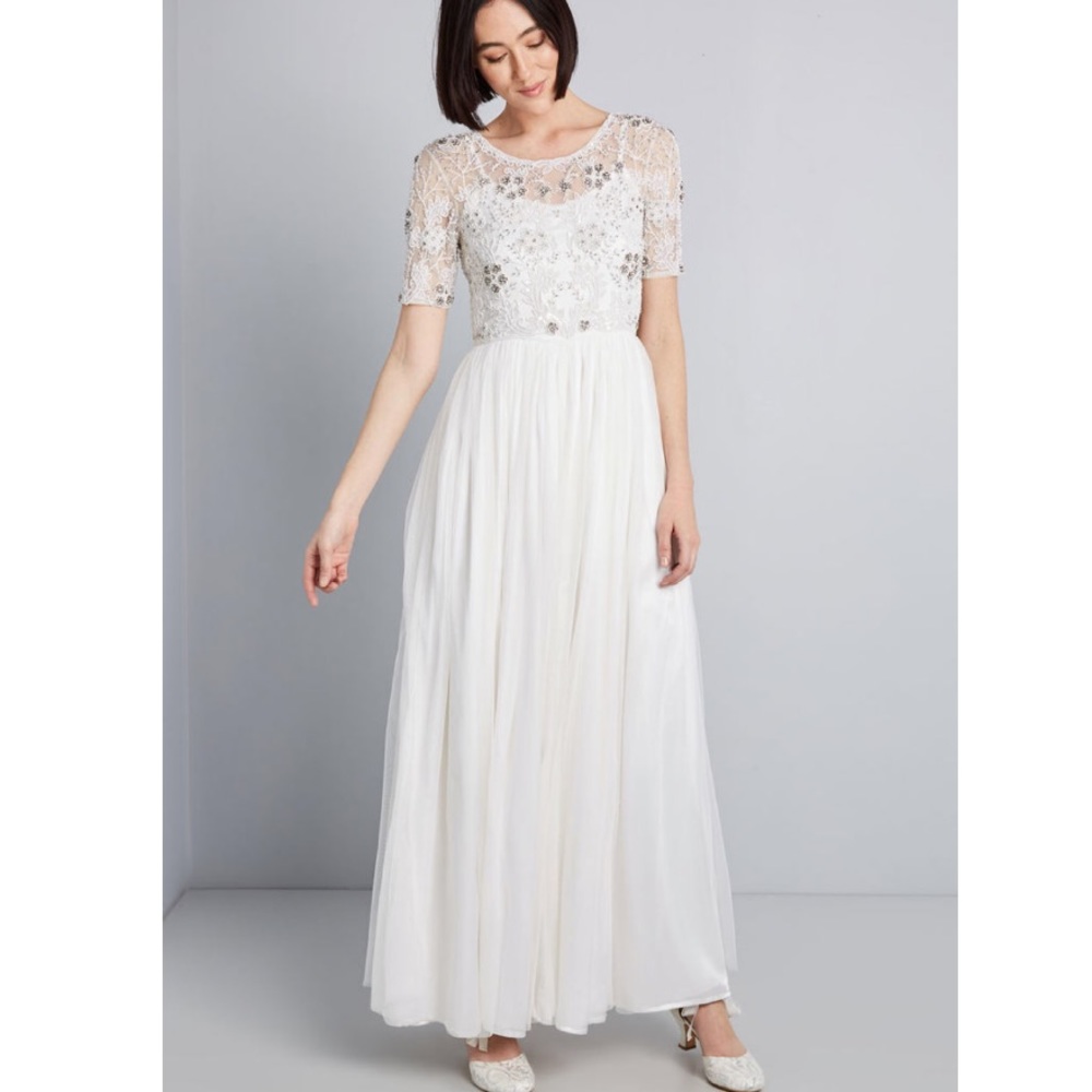 ModCloth White Maxi Special Occasion Dress - Picture 3 of 6